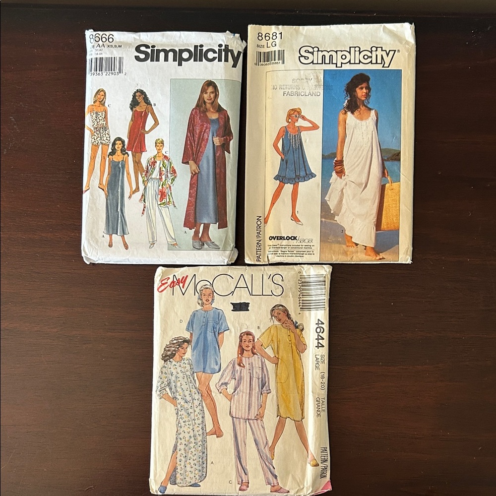 Vintage Sewing Patterns Collection Uncut Bundle Sleep Wear